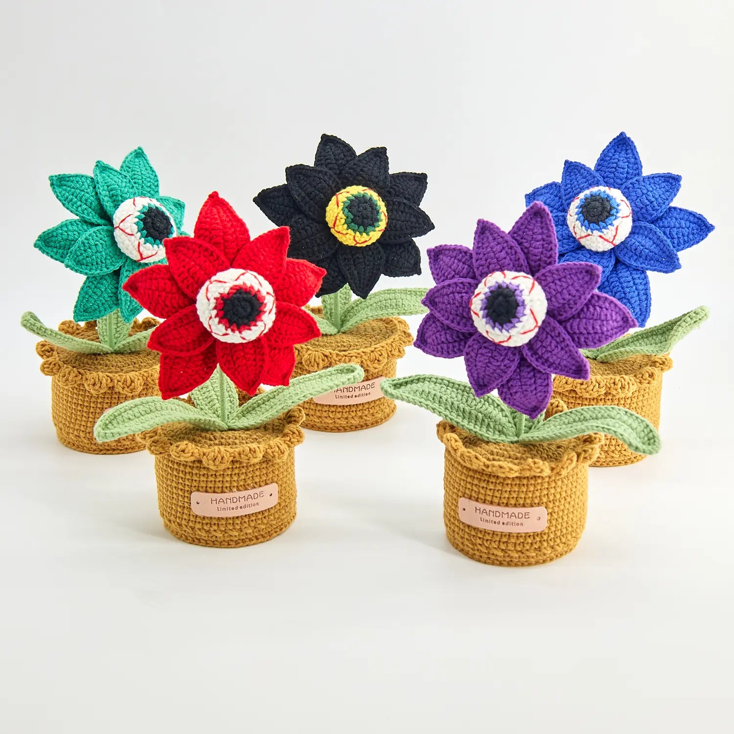 YSHomy Crochet Spooky Eyeball Potted Flower