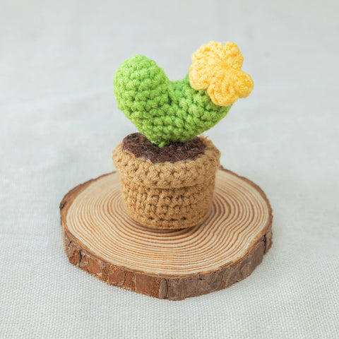 AMOR Cactus de ganchillo, Planta en maceta de cactus hecha a mano, Plantas de maceta de ganchillo, Planta de ganchillo, Regalo para ella, Decoración de escritorio, Regalo del día de San Valentín, Conjunto de 4