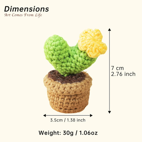 AMOR Cactus de ganchillo, Planta en maceta de cactus hecha a mano, Plantas de maceta de ganchillo, Planta de ganchillo, Regalo para ella, Decoración de escritorio, Regalo del día de San Valentín, Conjunto de 4