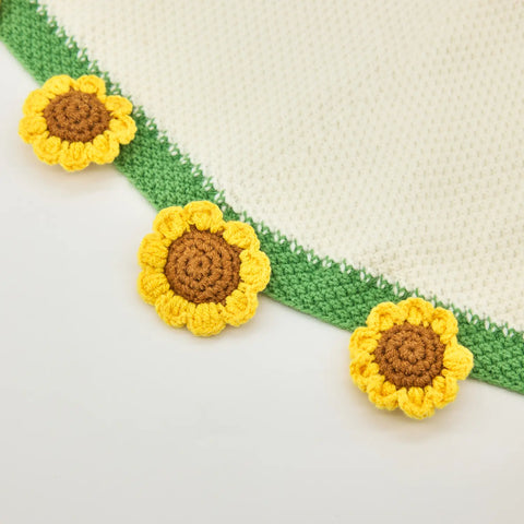 YSHomy Cashmere Crochet Flower Bouquet Blanket-Sunflower