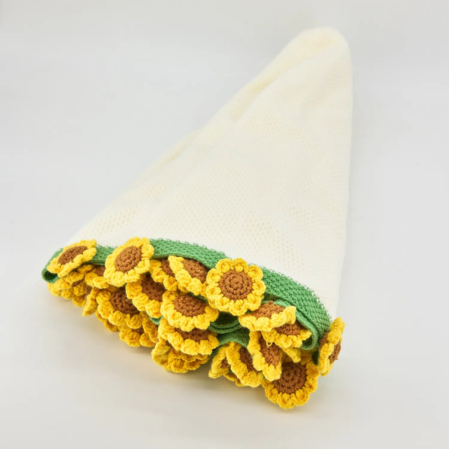 YSHomy Cashmere Crochet Flower Bouquet Blanket-Sunflower