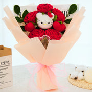 YSHomy bouquet au crochet HK et roses rouges