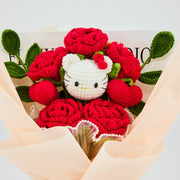 YSHomy bouquet au crochet HK et roses rouges