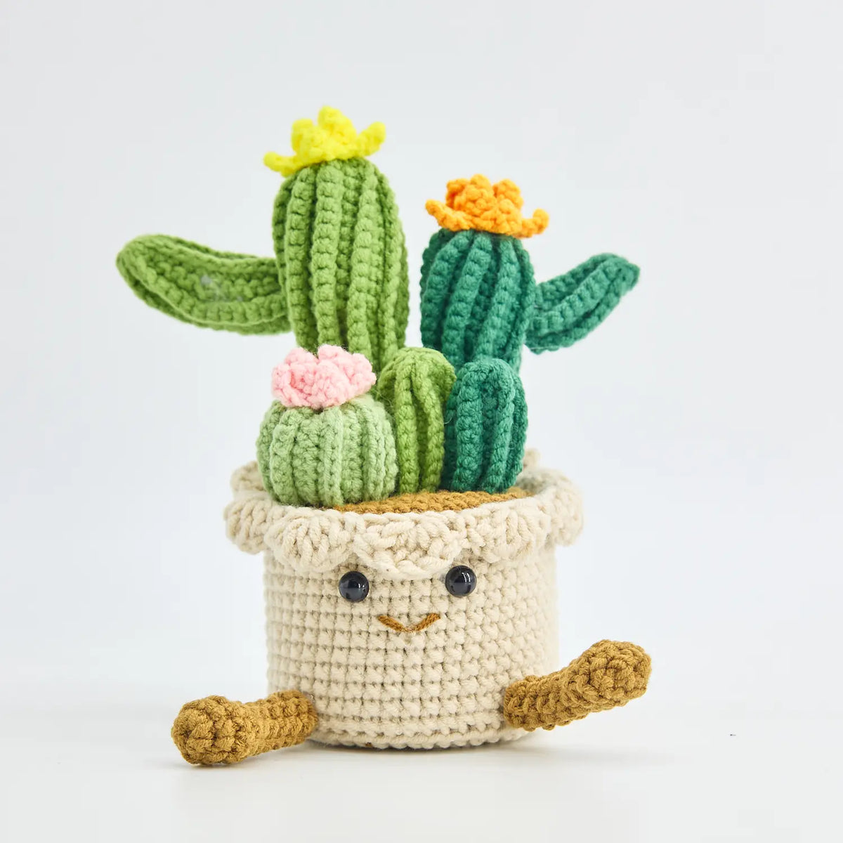 YSHomy Crochet Cactus Potted Plant