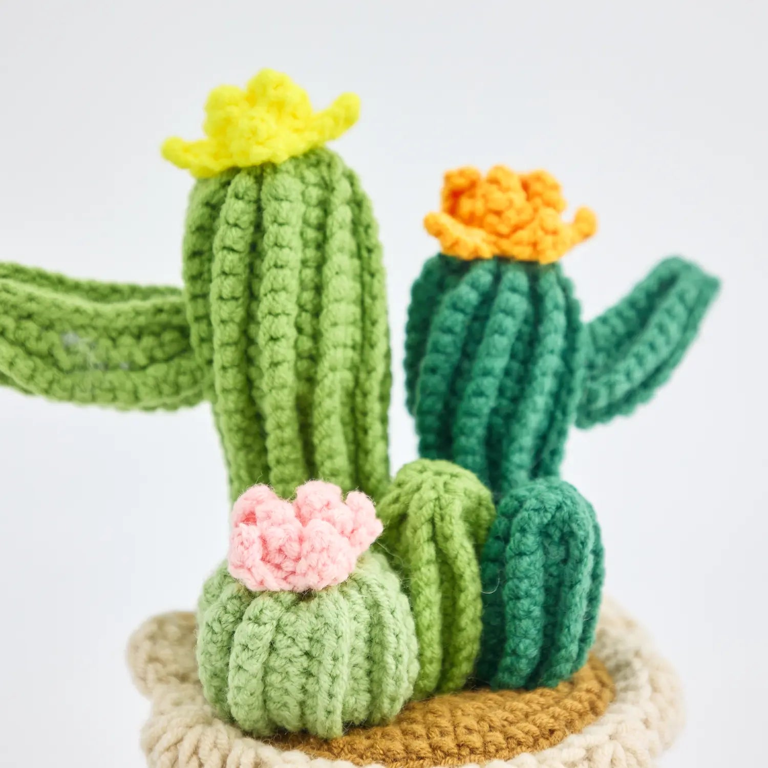 YSHomy Crochet Cactus Potted Plant