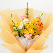 YSHomy かぎ針編み黄色＆オレンジローズの花束