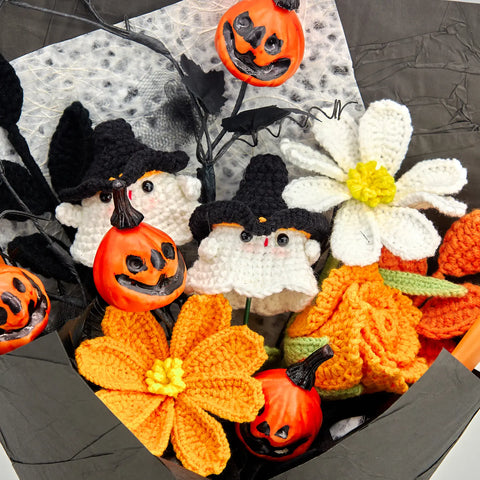 YSHomy Crochet Flower Bouquet for Halloween
