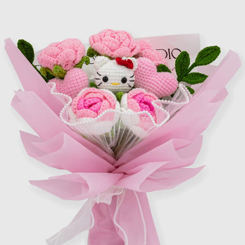 YSHomy Crochet HK & Rose Flower Bouquet