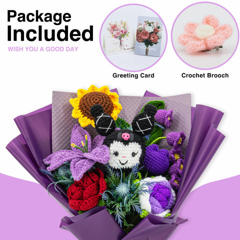 YSHomy Crochet Flowers with Kuromi & Melody Bouquet