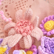 YSHomy Bouquet de crochets mélangés avec delphinium et rose