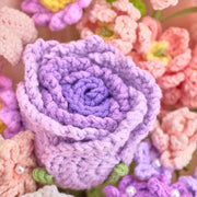 YSHomy Bouquet de crochets mélangés avec delphinium et rose