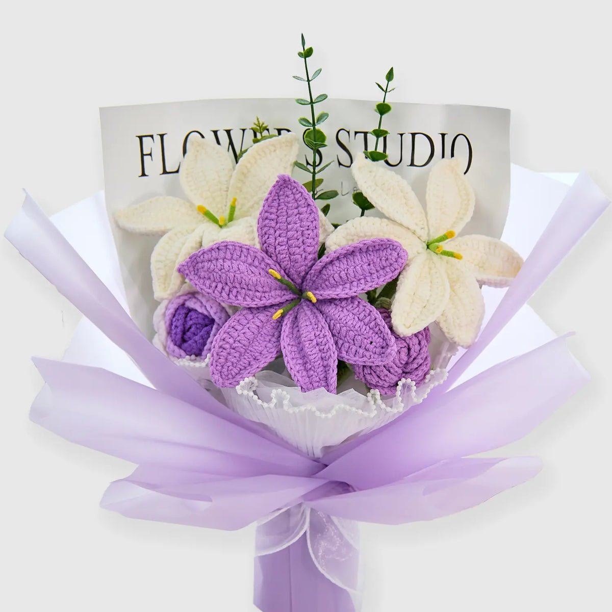 YSHomy Crochet Lily & Rose Bouquet