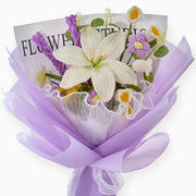 YSHomy Bouquet all'uncinetto con giglio e lavanda