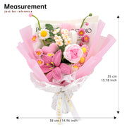 YSHomy Pink Crochet Lily Rose Tulip Daisy Bouquet