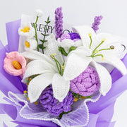 YSHomy Purple Crochet Lily Calla Lily Lavender Bouquet