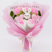 YSHomy Ramo de Flores de Ganchillo con Conejo y Rosas