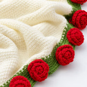 YSHomy Couverture en crochet - Roses rouges