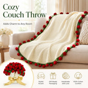 YSHomy Couverture en crochet - Roses rouges
