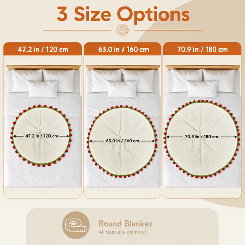YSHomy Crochet Flower Blanket-Red Roses