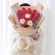 YSHomy Bouquet di Fragole e Margherite all'Uncinetto - Grande