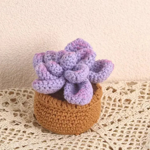 Plantes succulentes en pot au crochet, plantes en pot tricotées à la main, cadeau au crochet, décor de bureau, fleurs au crochet, cadeau de la Saint-Valentin, cadeau pour elle