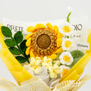 YSHomy bouquet all’uncinetto con girasole, mughetto e margherita