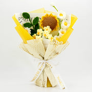 YSHomy bouquet all’uncinetto con girasole, mughetto e margherita