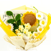 YSHomy bouquet all’uncinetto con girasole, mughetto e margherita