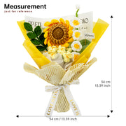 YSHomy bouquet all’uncinetto con girasole, mughetto e margherita