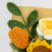 YSHomy Ramo de ganchillo de girasoles, narcisos, rosas y tulipanes