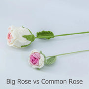 YSHomy Pink Crochet Thai Rose Tulip Bouquet