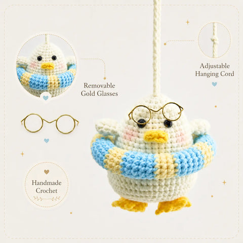 YSHomy Cute Crochet Duck Car Hanging
