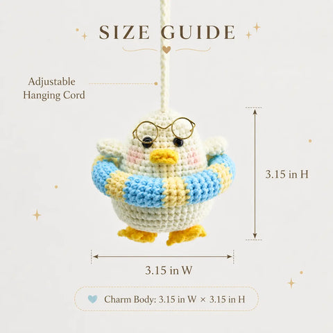 YSHomy Cute Crochet Duck Car Hanging