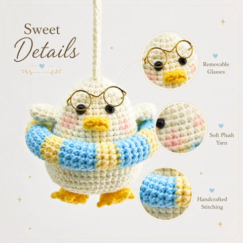 YSHomy Cute Crochet Duck Car Hanging