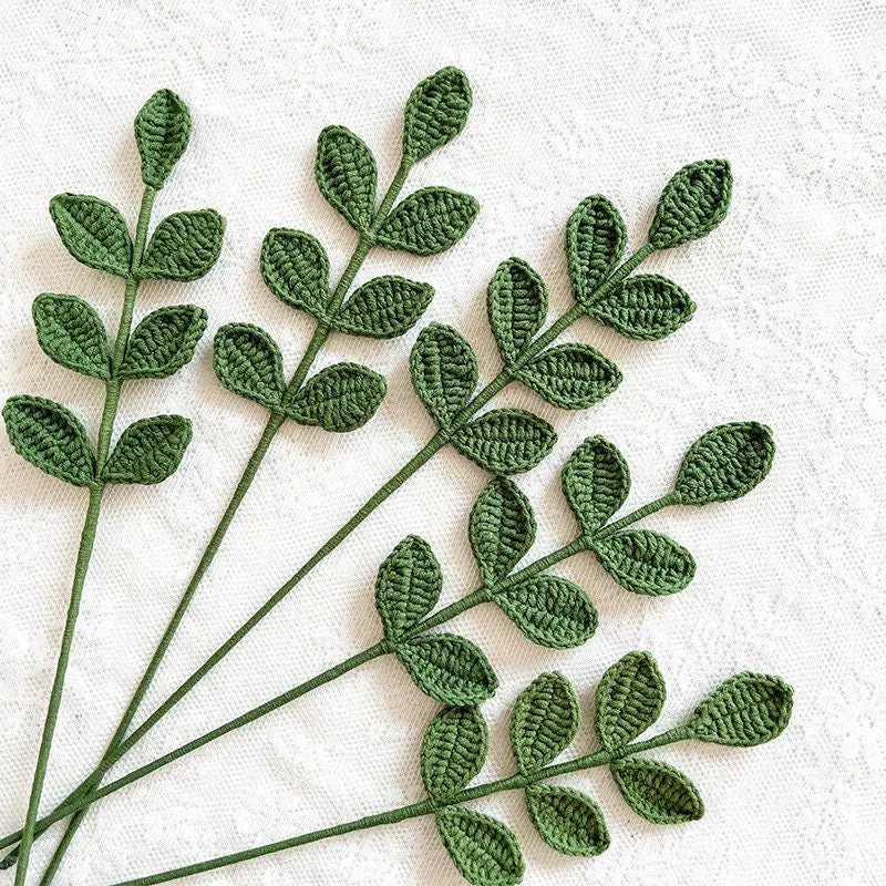 YSHomy Crochet Flower of Eucalyptus Leaf (Set of 3)