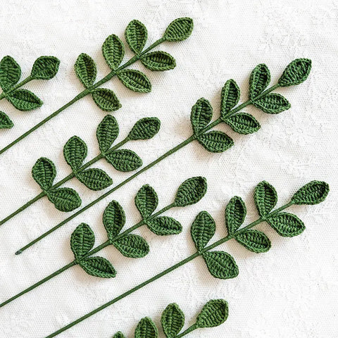 YSHomy Crochet Flower of Eucalyptus Leaf (Set of 3)