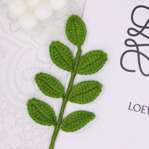 YSHomy Crochet Flower of Eucalyptus Leaf (Set of 3)