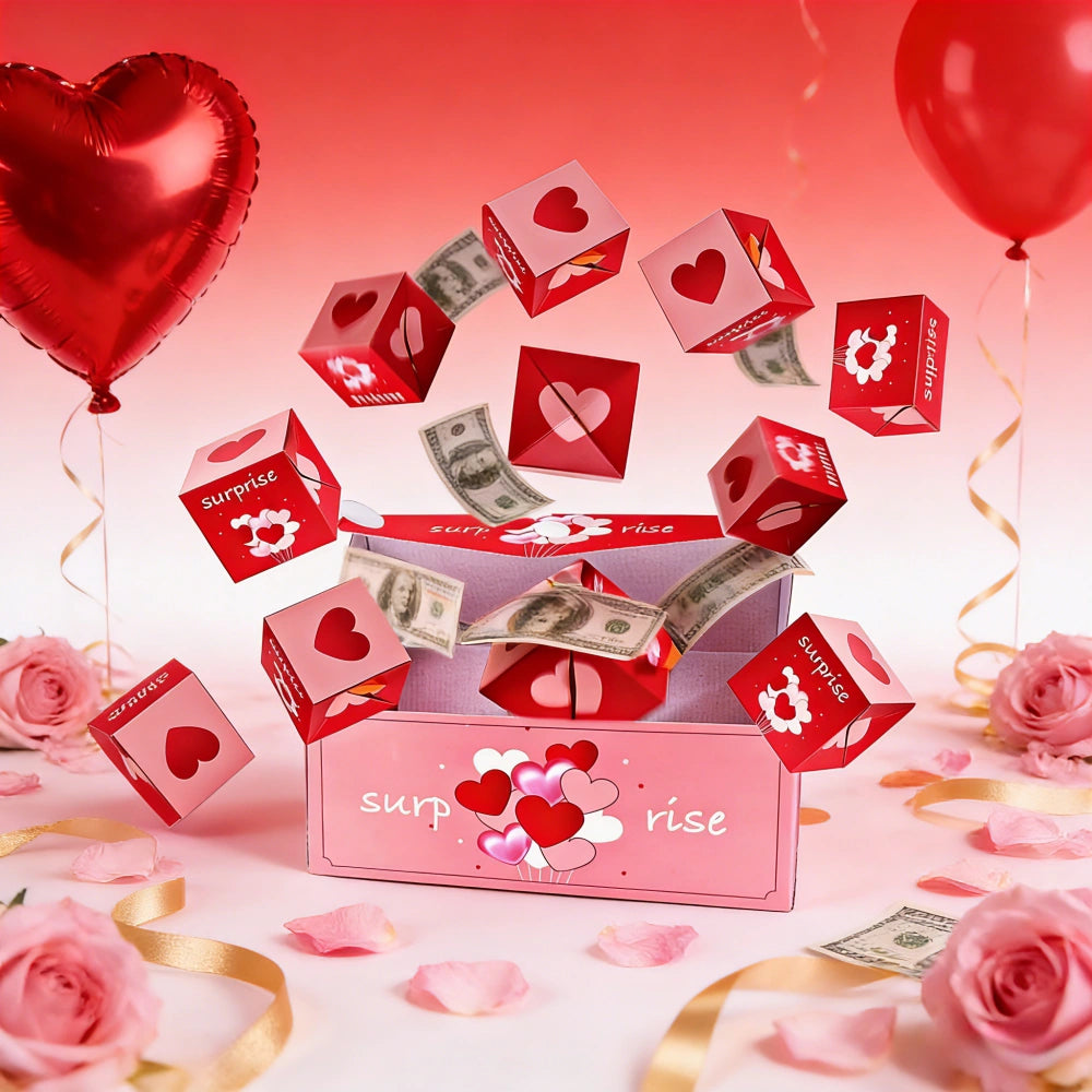 LOVE Surprise Pop Up Box with 16 PCS Exploding Pop-Up Box