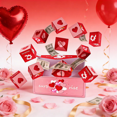 LOVE Surprise Pop Up Box with 16 PCS Exploding Pop-Up Box