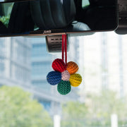 YSHomy Crochet Rainbow Flower Car Hanging
