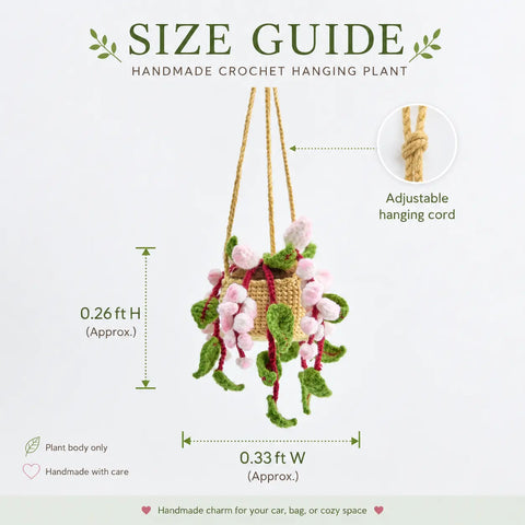 YSHomy Crochet Flowers & Leaves Plant Car Hanging