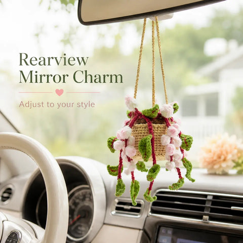 YSHomy Crochet Flowers & Leaves Plant Car Hanging