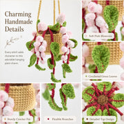 YSHomy 花と葉の植物 かぎ針編みカーハンギング