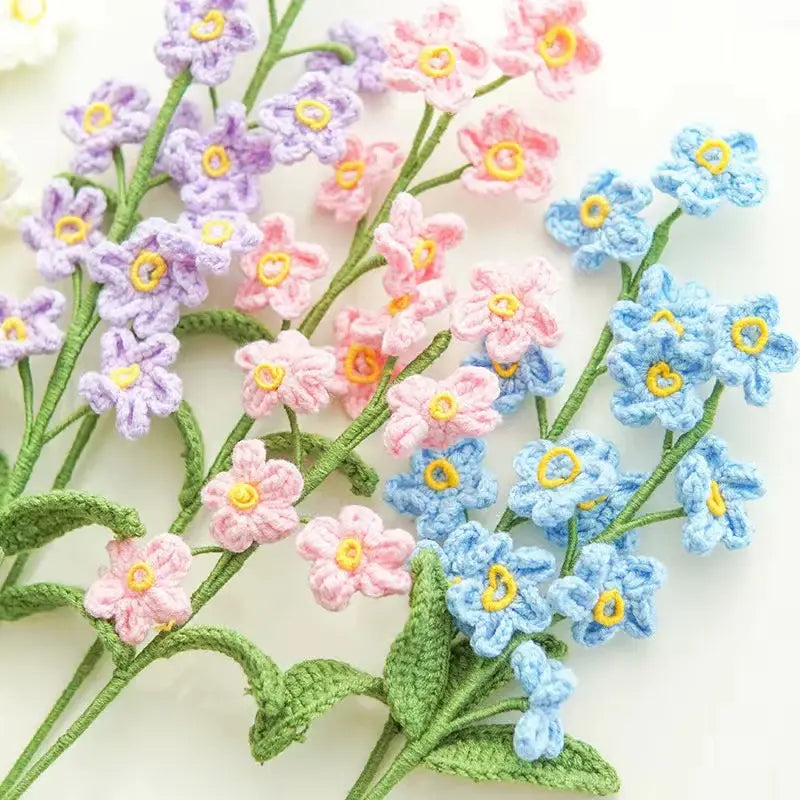 YSHomy Crochet Flowers of Forget-Me-Not (Set of 3)
