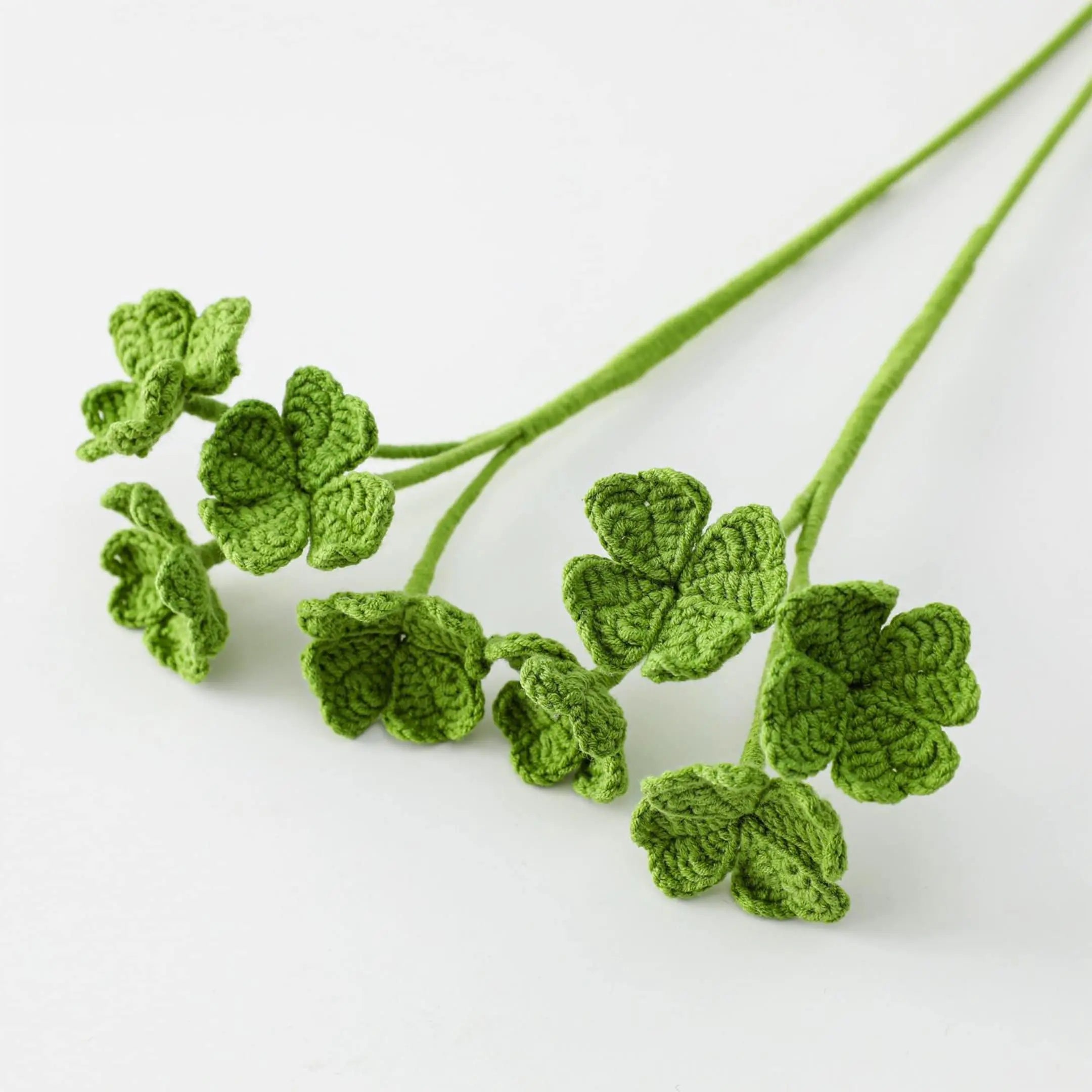 YSHomy Crochet Flower of Four Leaf Clover (Set of 3)
