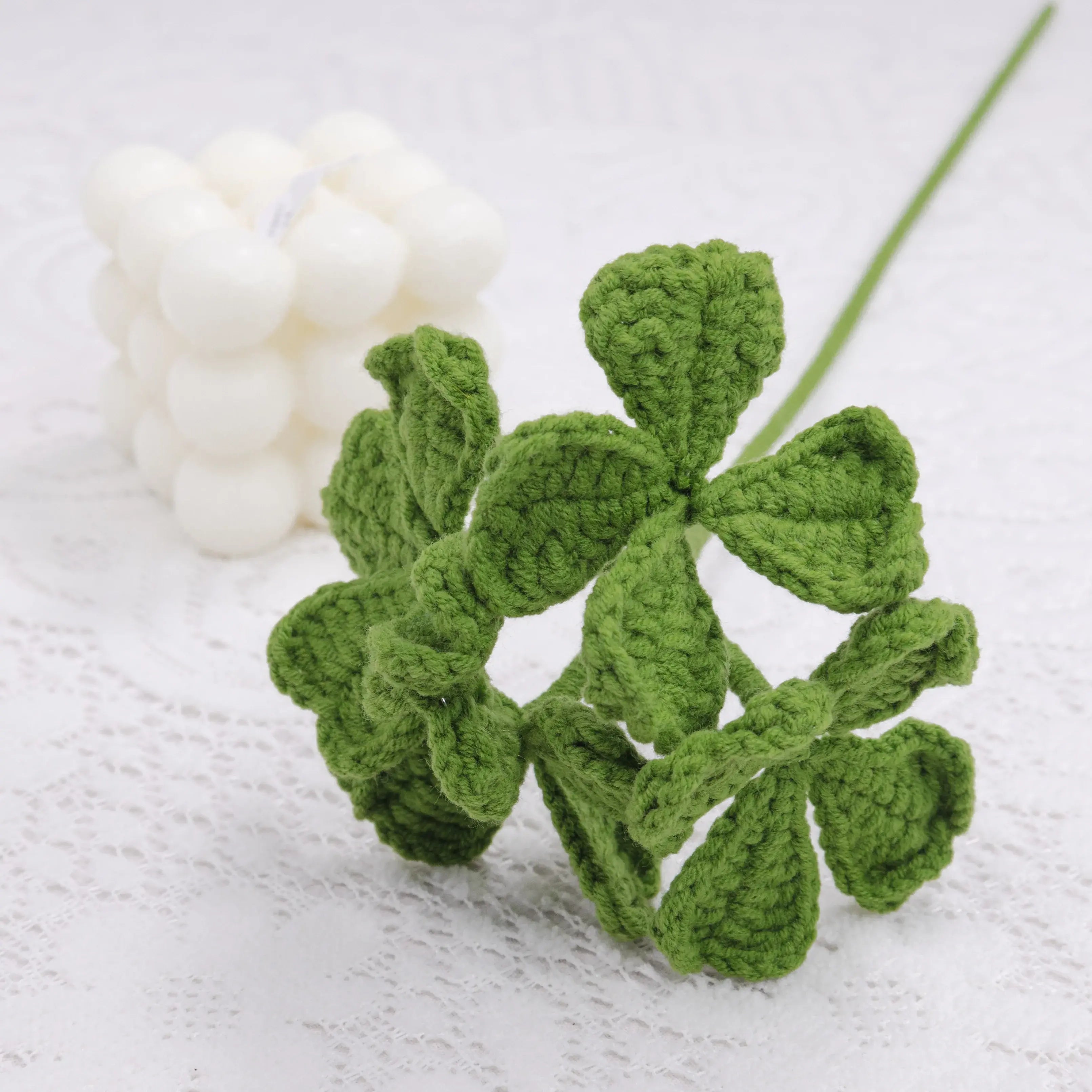 YSHomy Crochet Flower of Four Leaf Clover (Set of 3)
