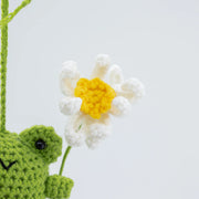 YSHomy Cute Crochet Frog & Flower Car Hanging