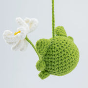 YSHomy Cute Crochet Frog & Flower Car Hanging