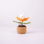 Série de pots de fleurs au crochet YSHomy avec lumière