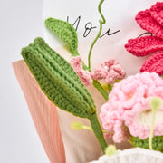 YSHomy bouquet sfumato all’uncinetto di gigli, peonie e tulipani